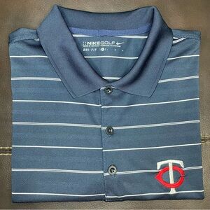 Minnesota Twins MLB Nike DriFit Navy Blue Polo Shirt Size Large
